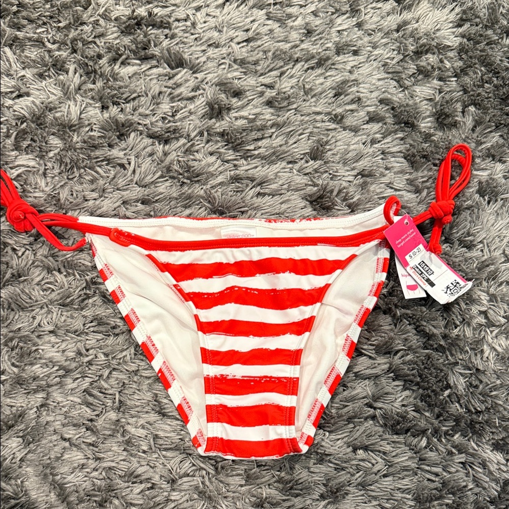 Xhilaration Red and White Striped Bikini Bottom